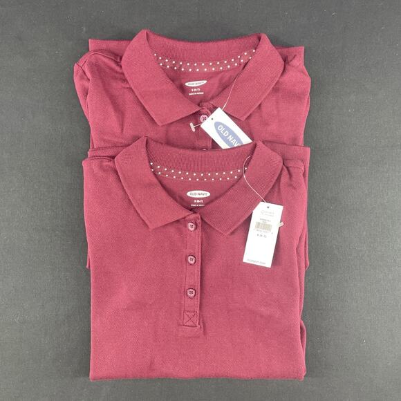 Old Navy Other - 2 Old Navy Boys/Girls Sm 6/7 Burgundy School Uniform Pique Polo Shirts NWT